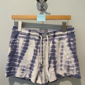 GAP Purple and White Tie-Dye Sweat Shorts